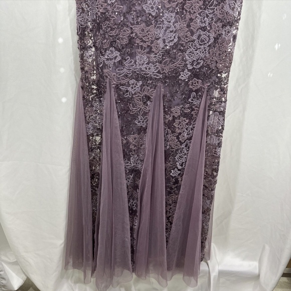 NWT $269 Alex Eveings [ 8 ] Sequin Embroidered Trumpet Gown in‎ Purple - Picture 8 of 14